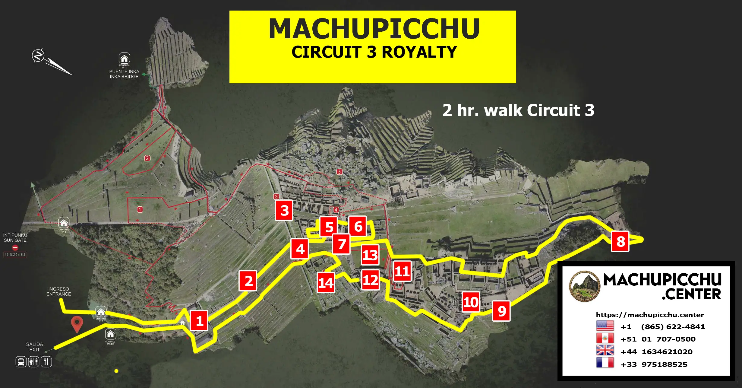 Map of Machu Picchu Circuit 3
