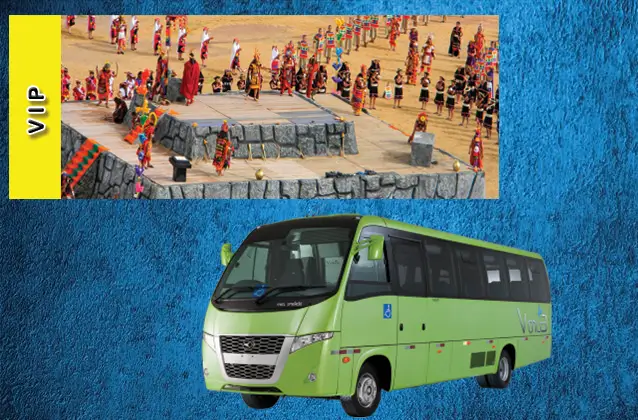 Entrada para Inti Raymi 2026. Sección amarilla + autobús turístico.